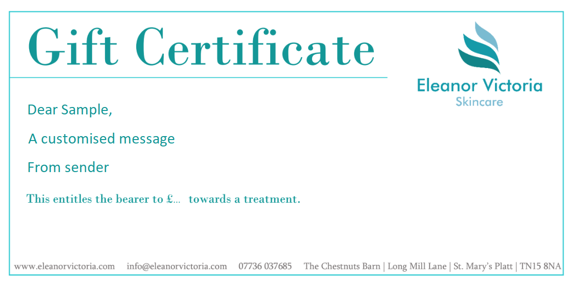 Eleanor Victoria Skincare Gift Voucher